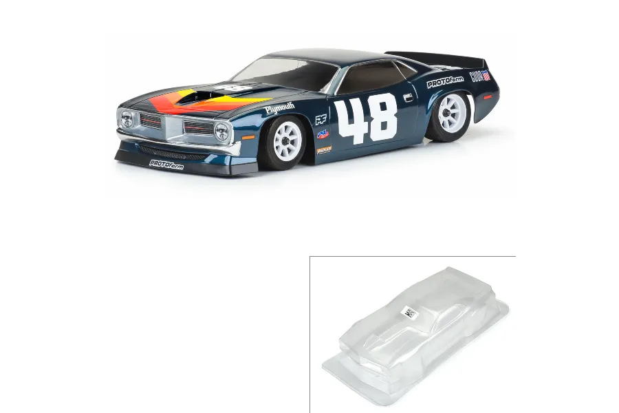 Protoform 1/10 1970 Plymouth Barracuda Unpainted Body Shell - Clear image 93143
